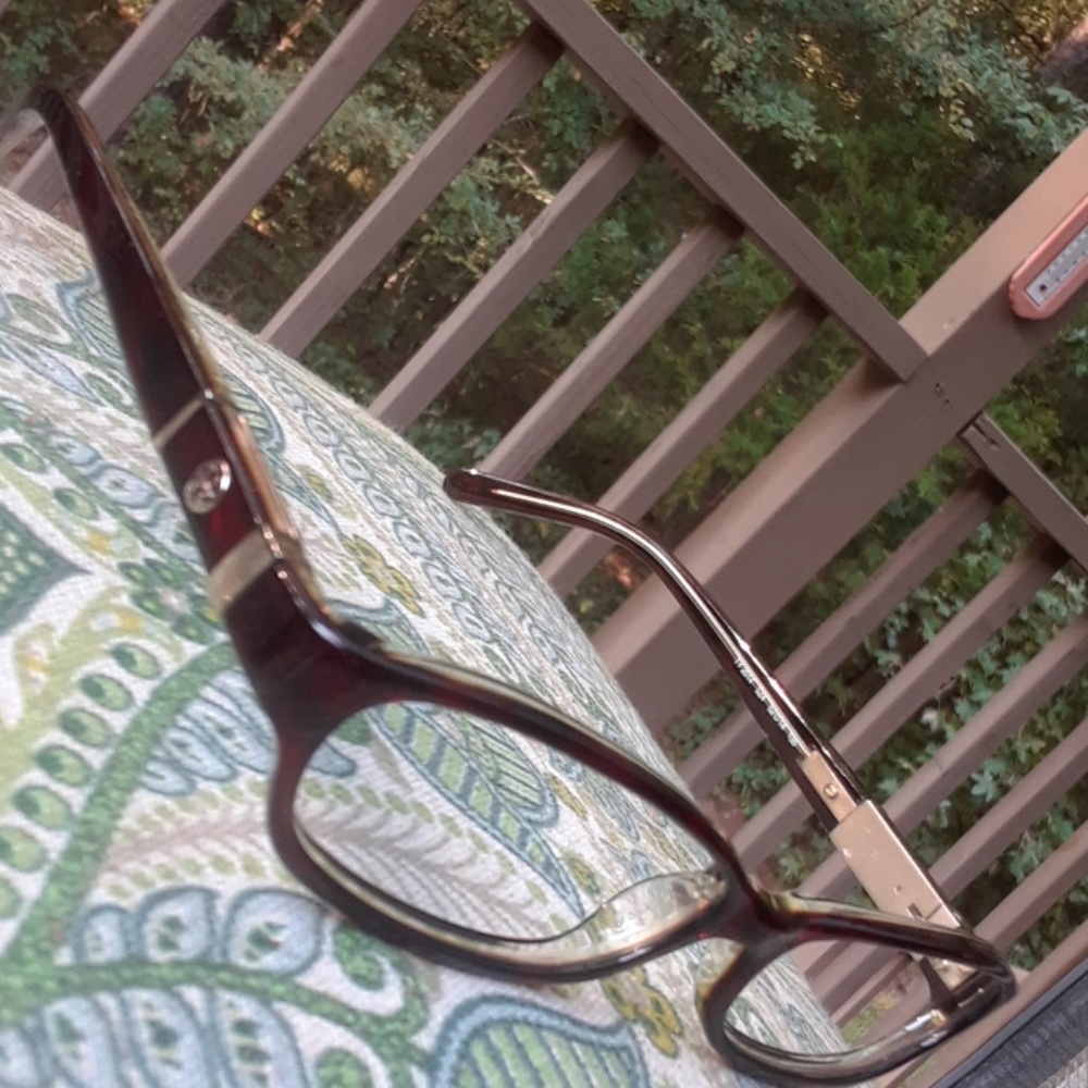 🐝TORY BURCH BURGUNDY/ GOLD LOGO DESIGNER FRAMES